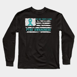 No One Fights Alone PTSD Awareness Long Sleeve T-Shirt